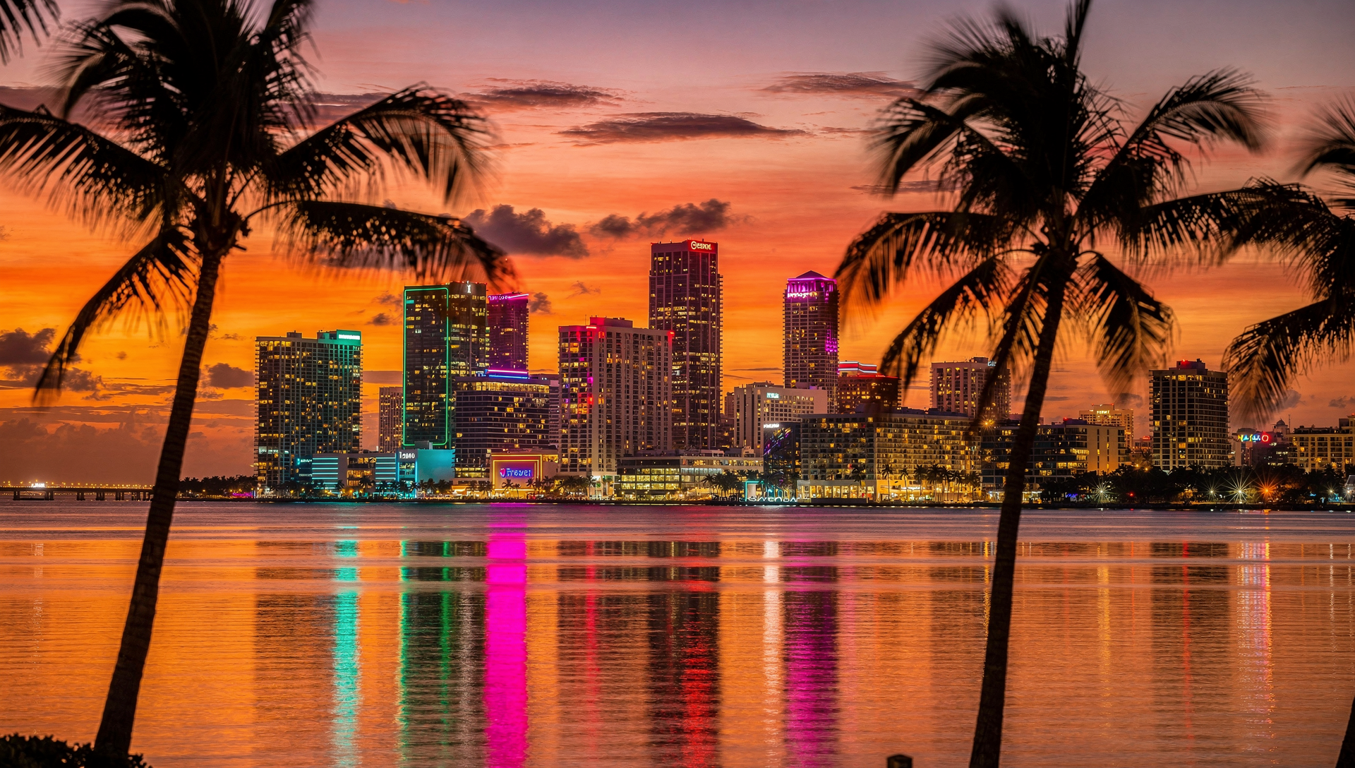 Miami Skyline at Sunset